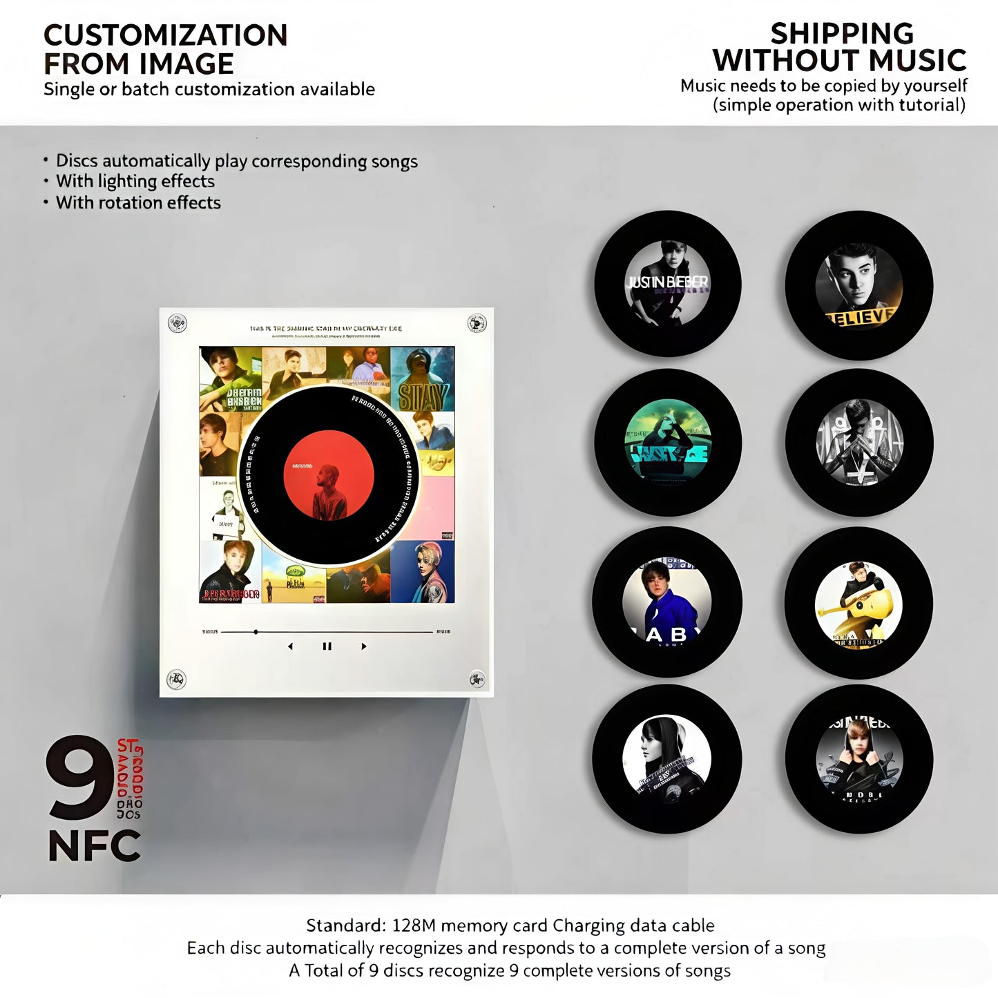 🎤 Iconic Music Legend NFC Fridge Magnet Music Player | Retro Vinyl Decor Gift Set 🎵
