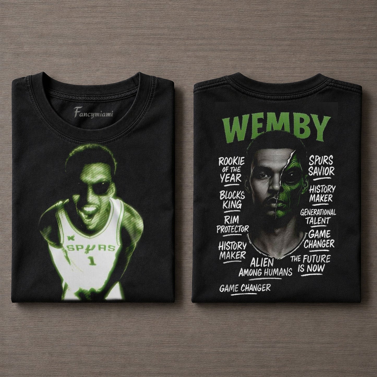 San Antonio Spurs Victor Wembanyama Wemby Alien – Vintage Washed Graphic T-Shirt