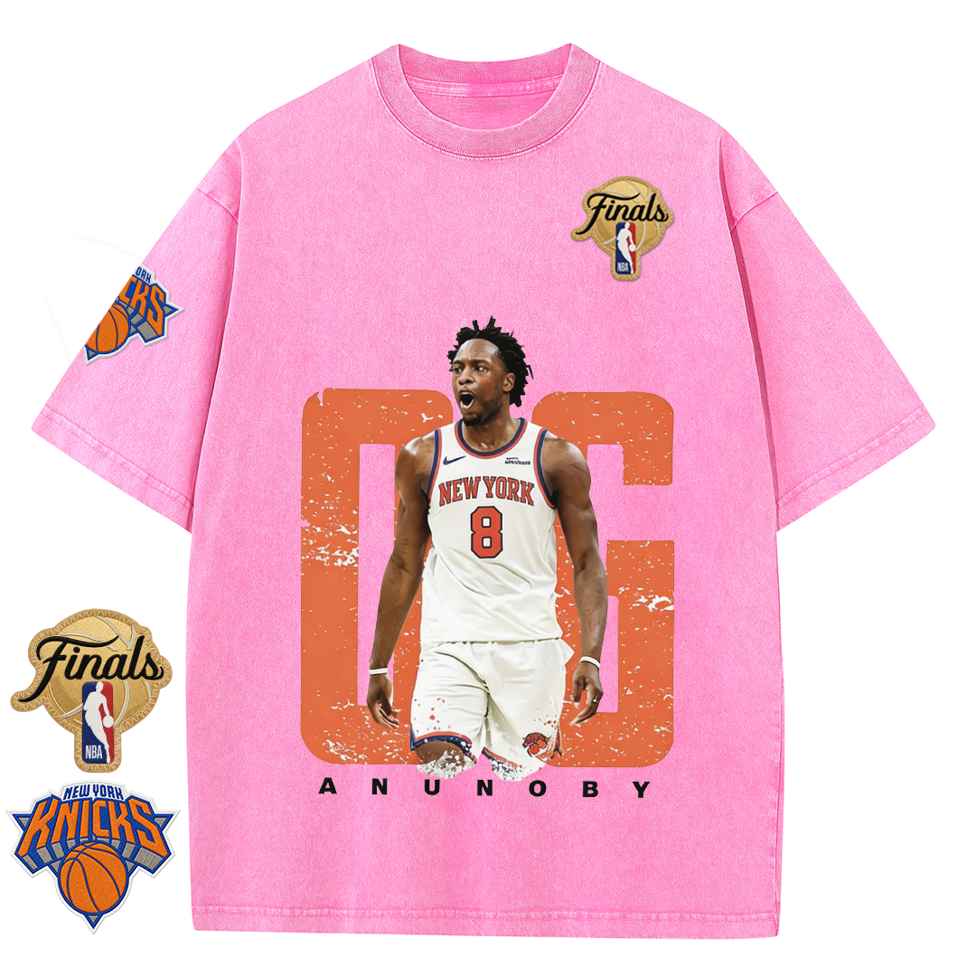 NY Basketball Vintage Washed Finals Premium Patch Tee