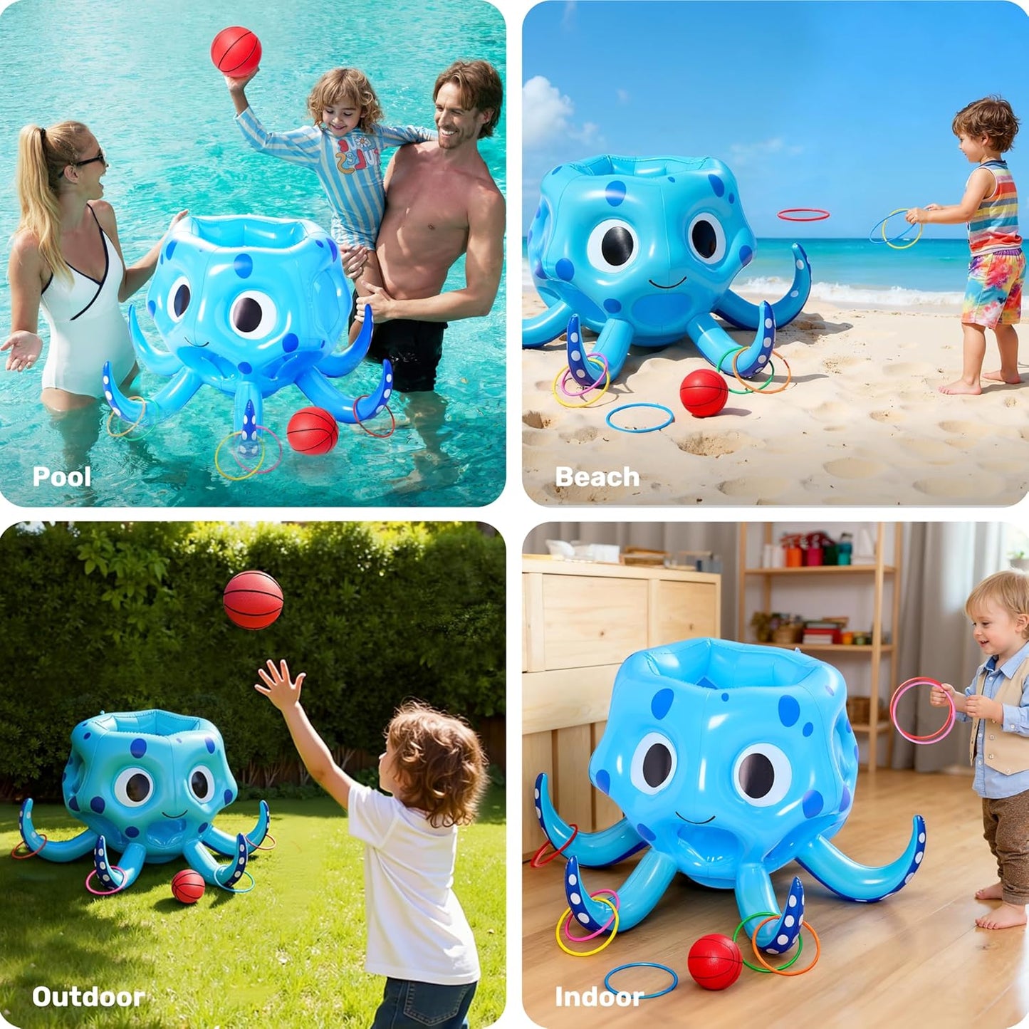 Sloosh Pool Toys, 2-in-1 Inflatable Float Water Game