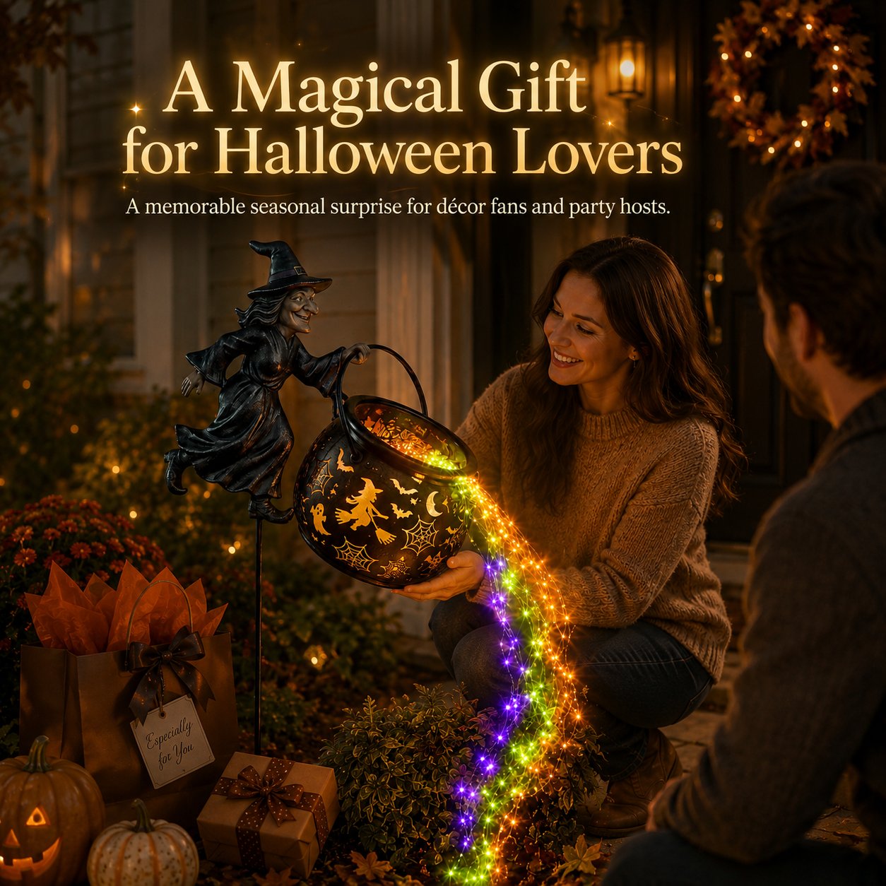 🧙♀️Halloween Witch Cauldron Garden Light