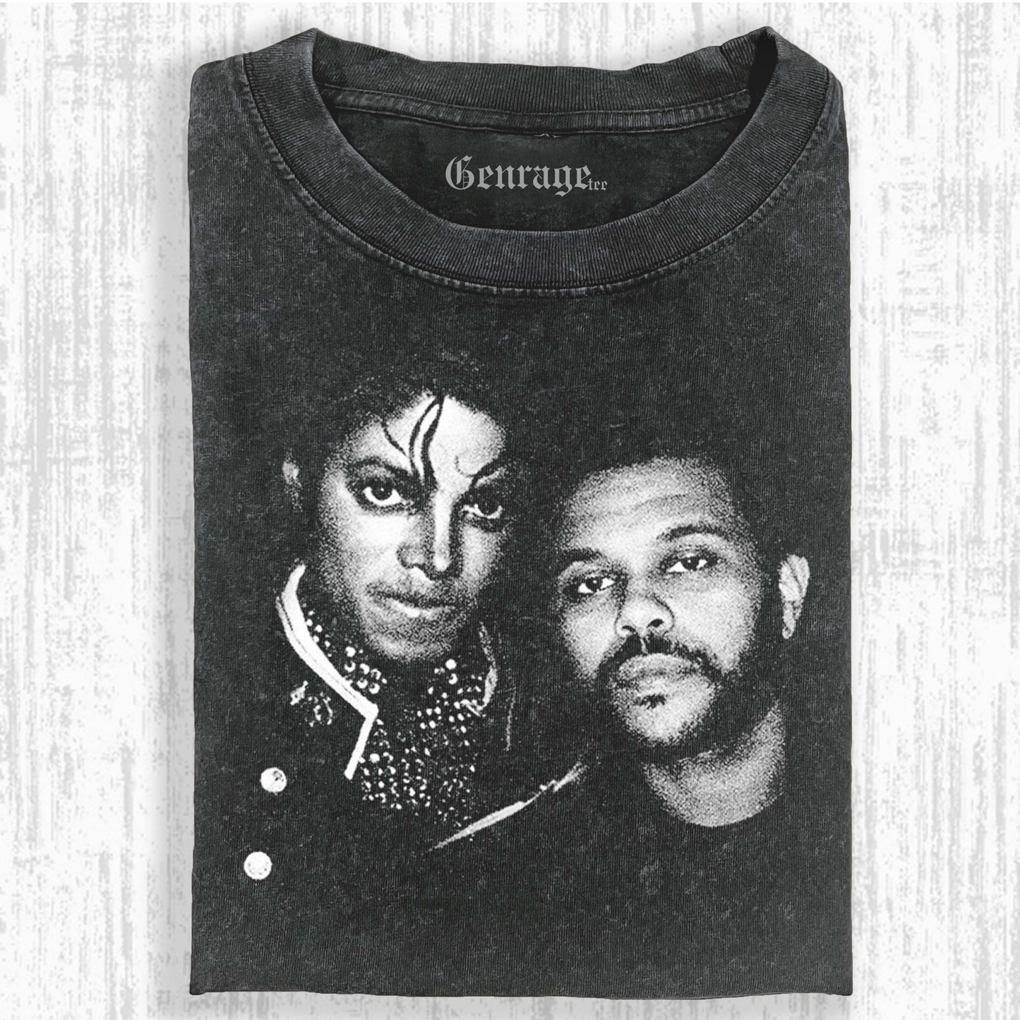 The Weekndand Michael Jackson Vintage Washed Graphic T-shirt