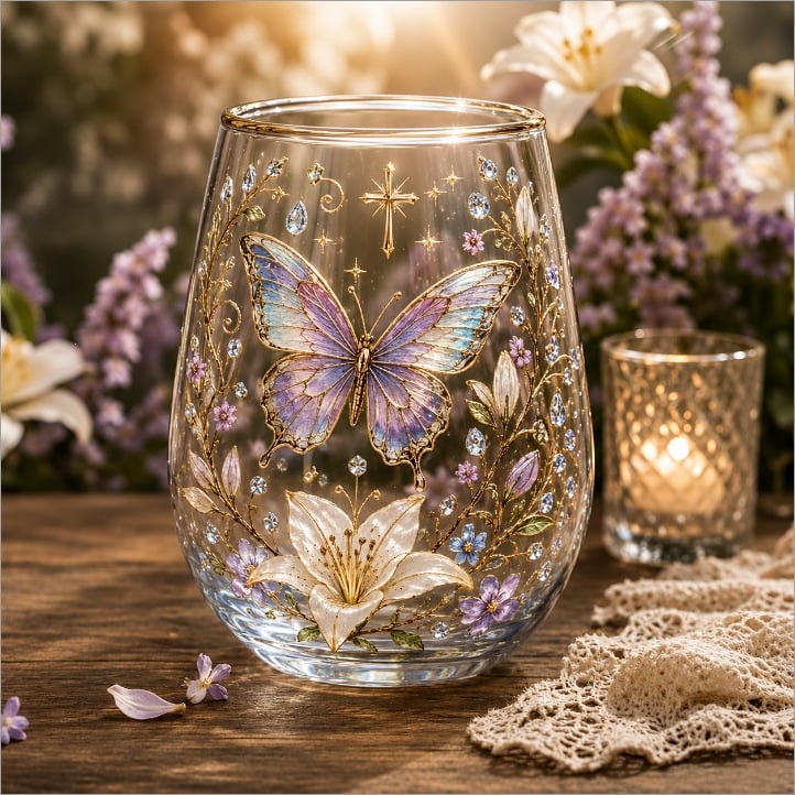 🌸🌿 Limited Edition 2026 Garden Morning Bliss Glass Tea Cup☀️☕