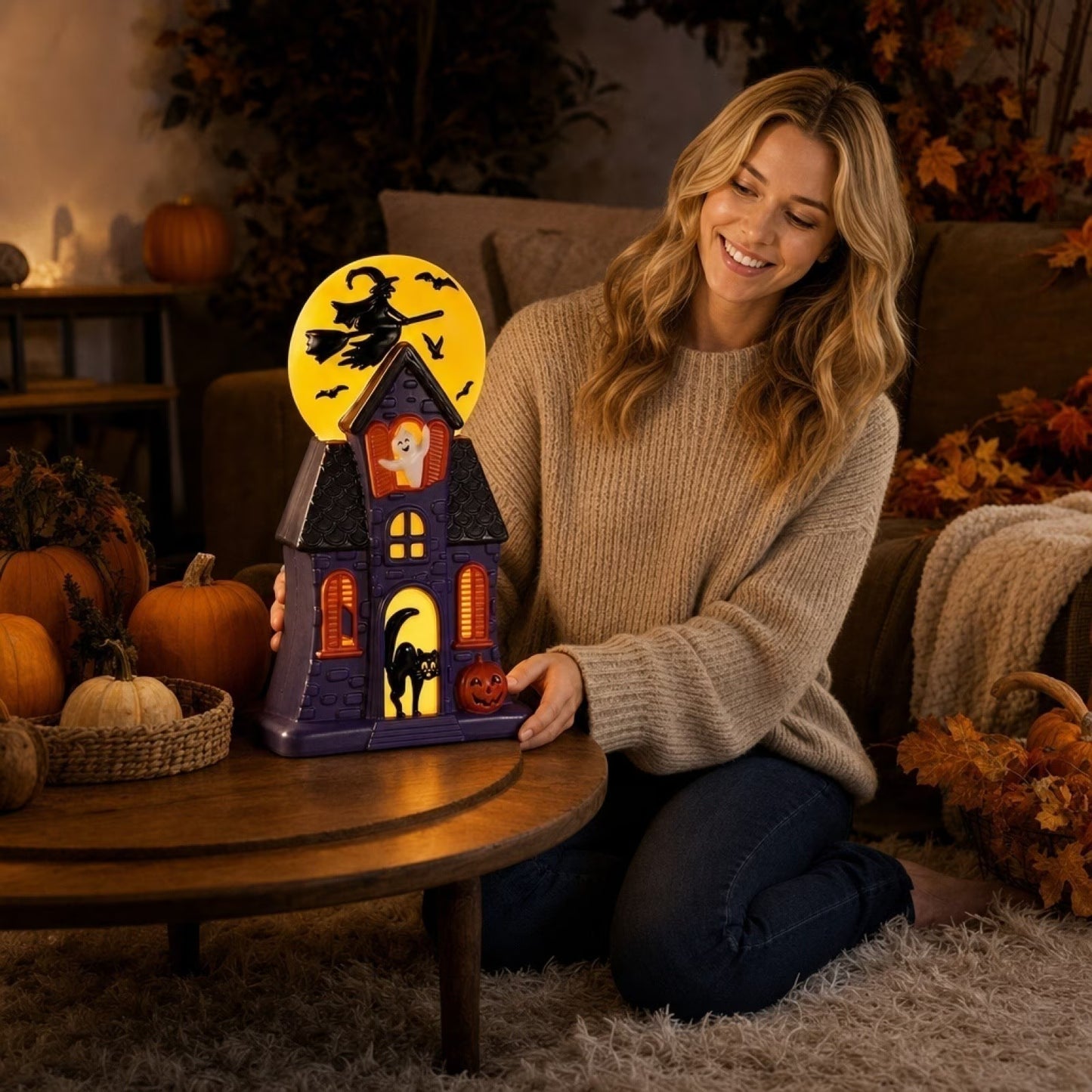 Haunted House Resin Statue – Gothic Halloween Centerpiece 🏰🎃