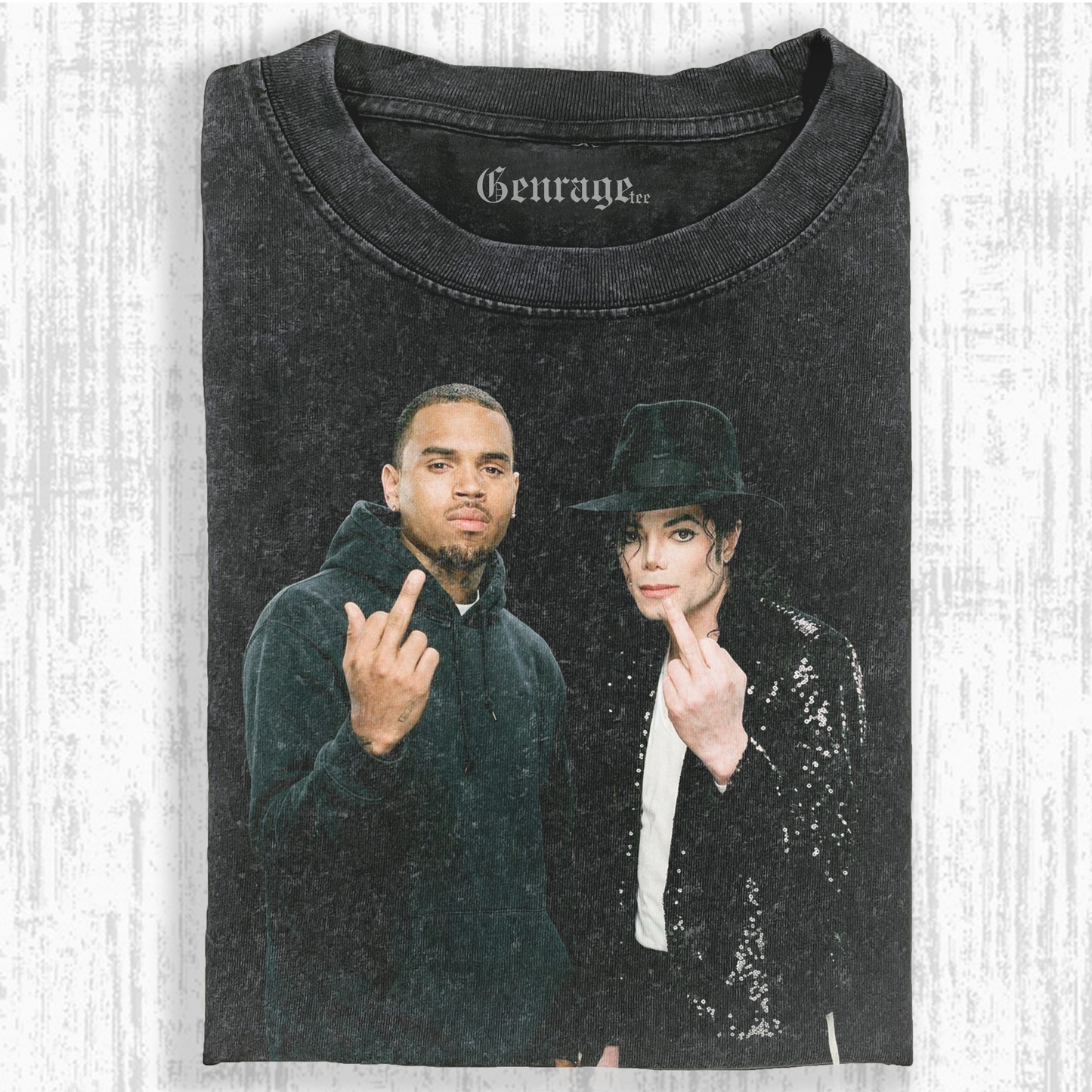 Chris Brown and Michael Jackson Vintage Washed Graphic T-shirt