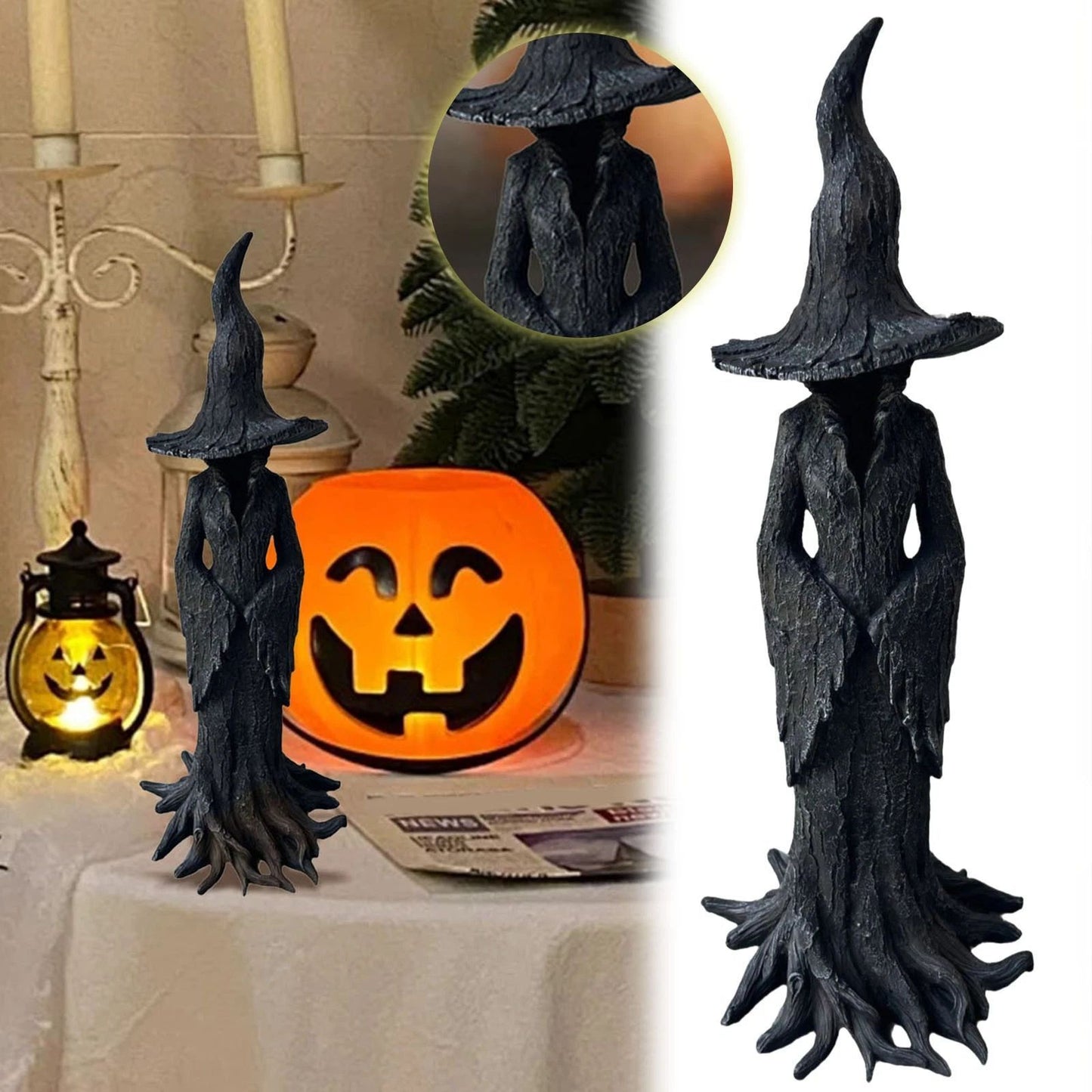 🧙♀️Hand-Painted Enchanting Witch Statue✨