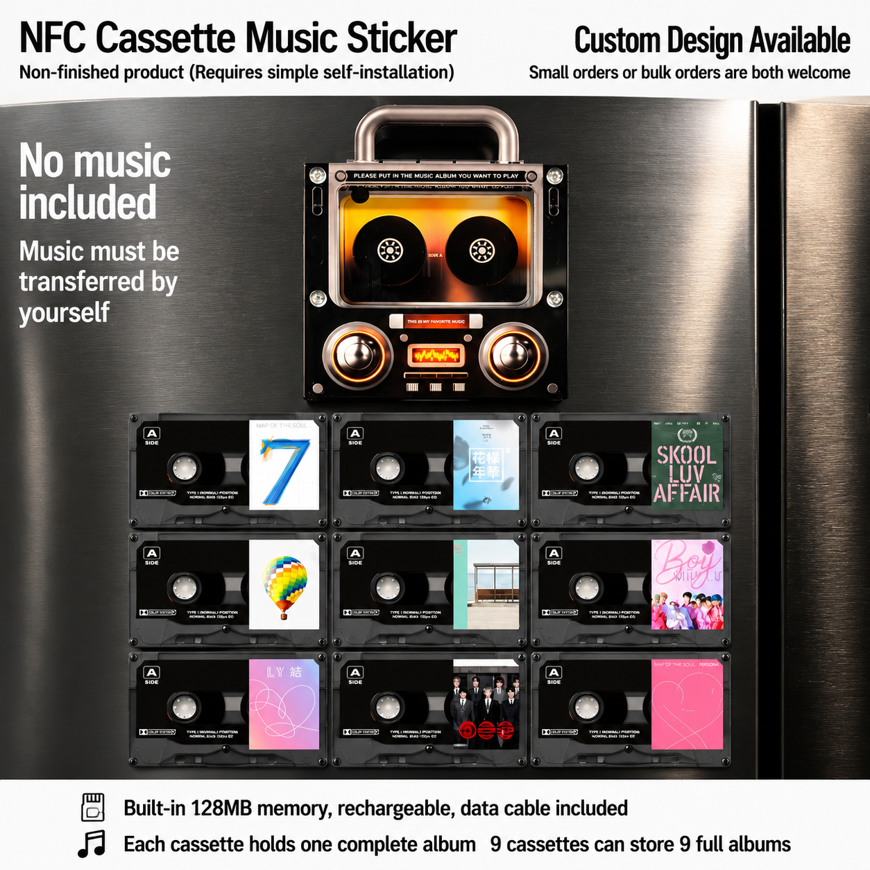 🎵 Iconic Pop Star NFC Fridge Magnet Music Player | Retro Vinyl Style Decor