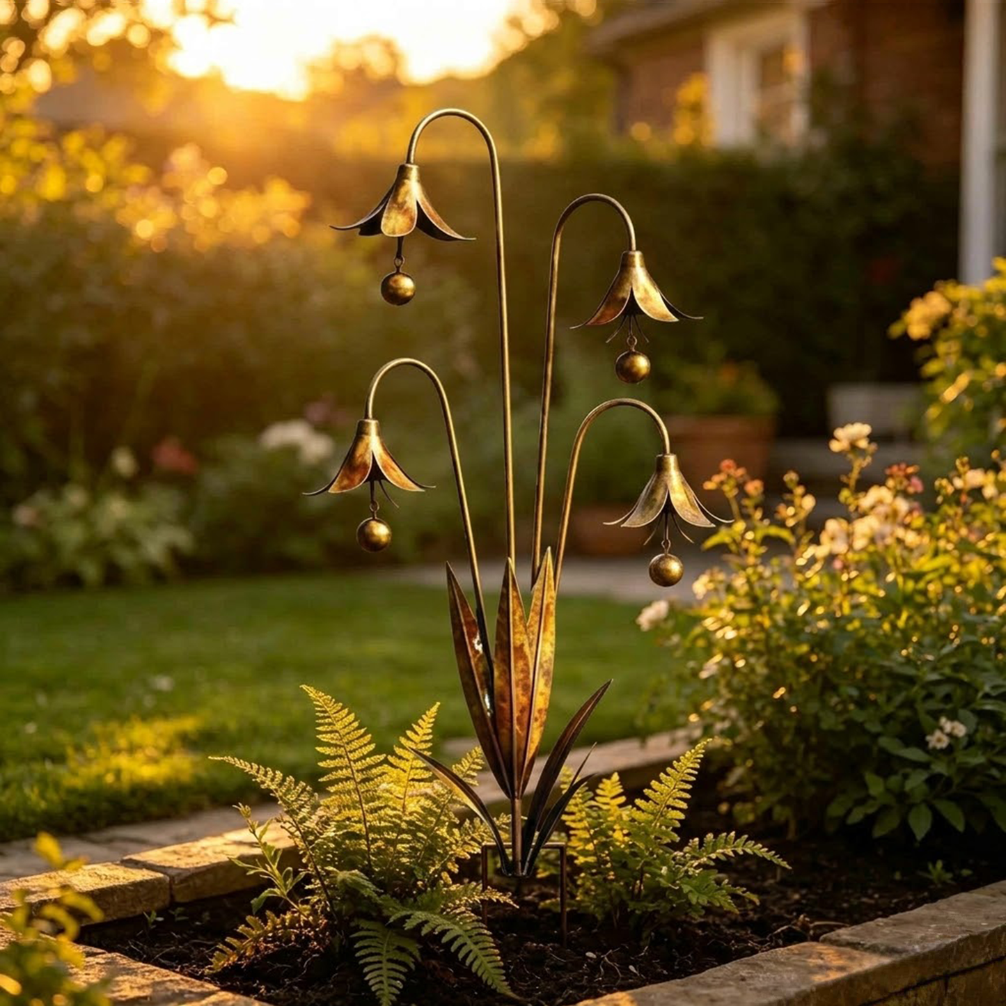 Blue Bellflower Garden Stakes – A Charming Melody for Your Outdoor Space