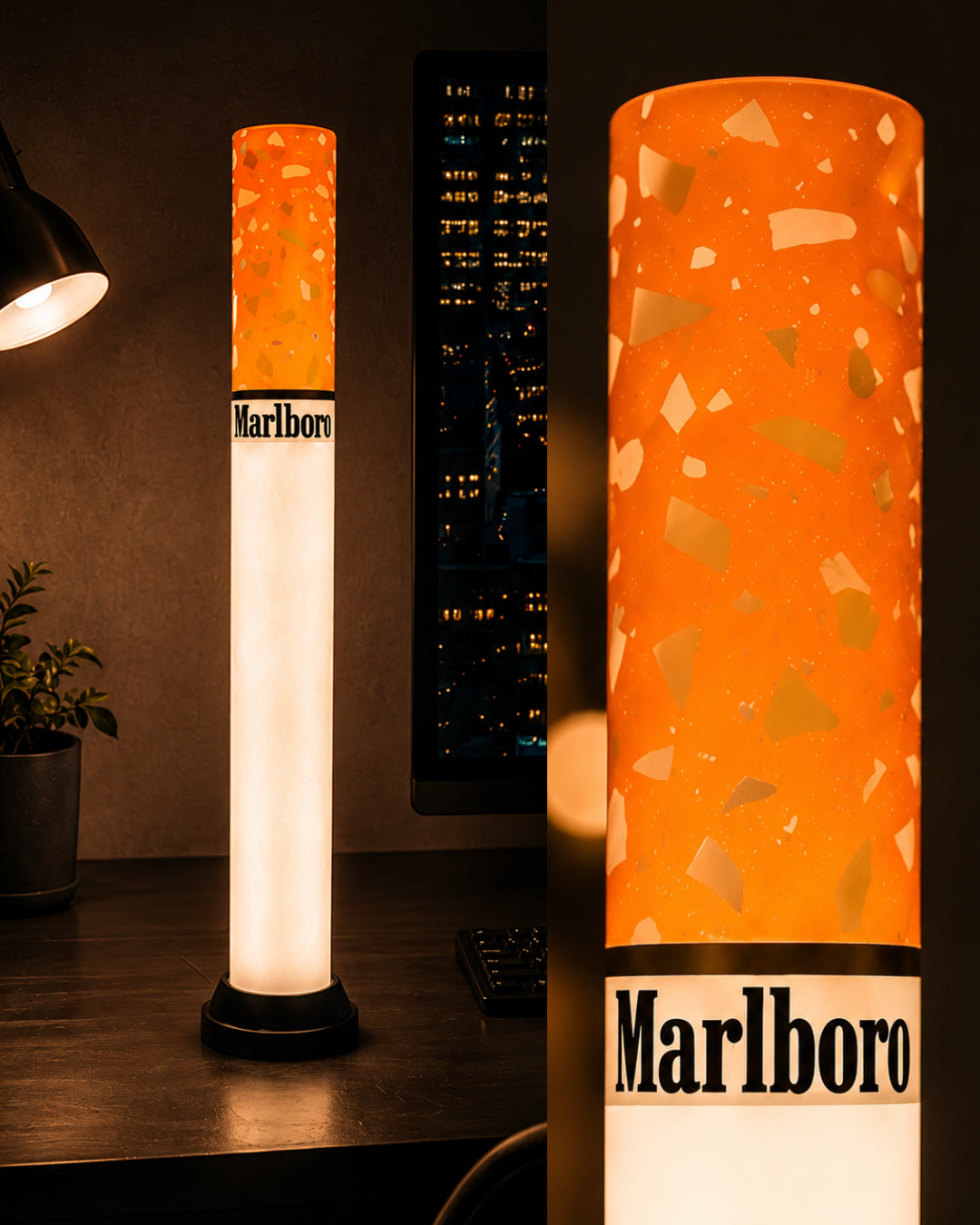 🔥Last Day 49% OFF 💗🚬 Cigarette Tube Shaped Marlboro Style Floor Lamp | Retro Industrial Novelty Ambient Light