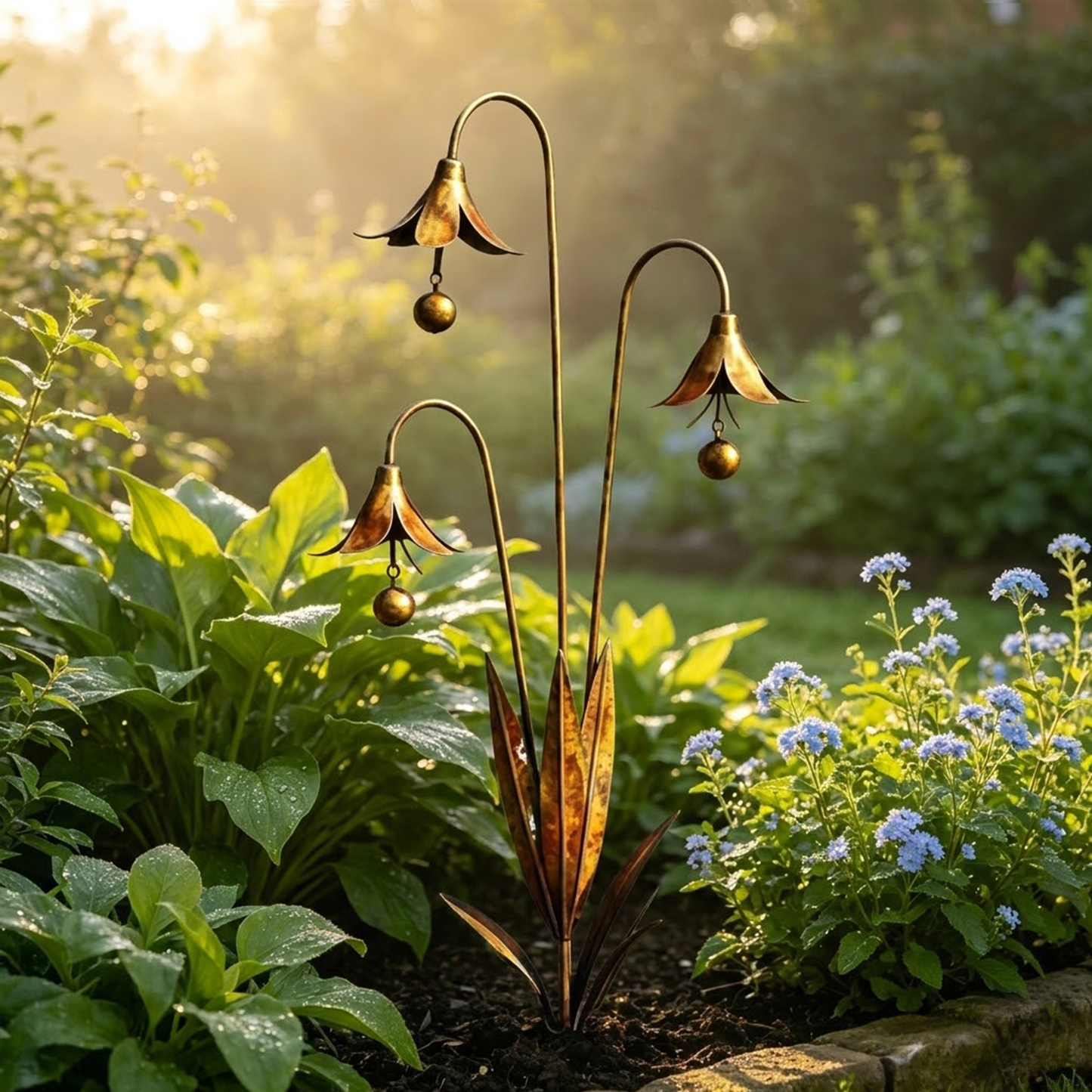 Blue Bellflower Garden Stakes – A Charming Melody for Your Outdoor Space