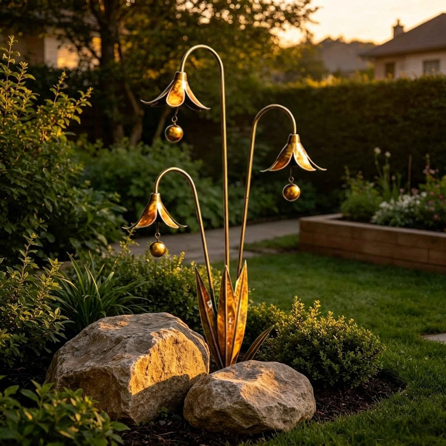 Blue Bellflower Garden Stakes – A Charming Melody for Your Outdoor Space