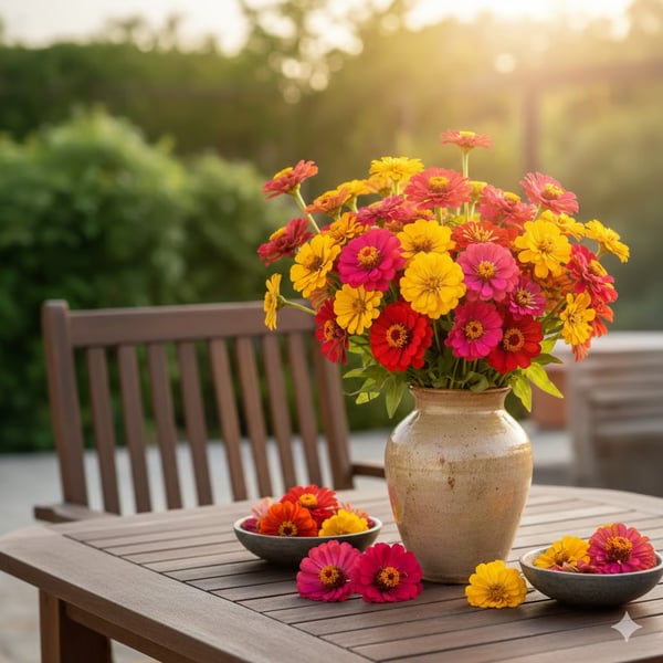 Double Zinnia Mixed Color Seeds