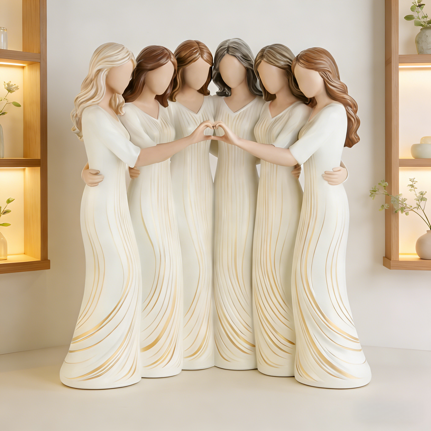 👩‍👩‍👧‍👧Sisters by My Side, Celebrates Friendships Three Sisters Sculpture