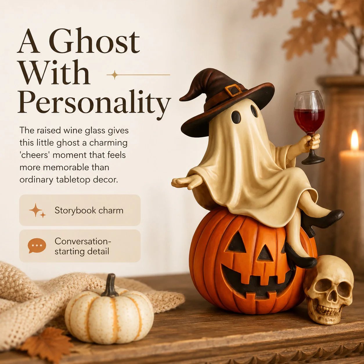 👻🍷Ghost Wine Night Halloween Decor