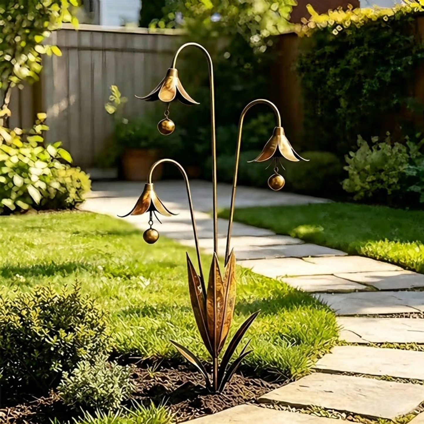 Blue Bellflower Garden Stakes – A Charming Melody for Your Outdoor Space