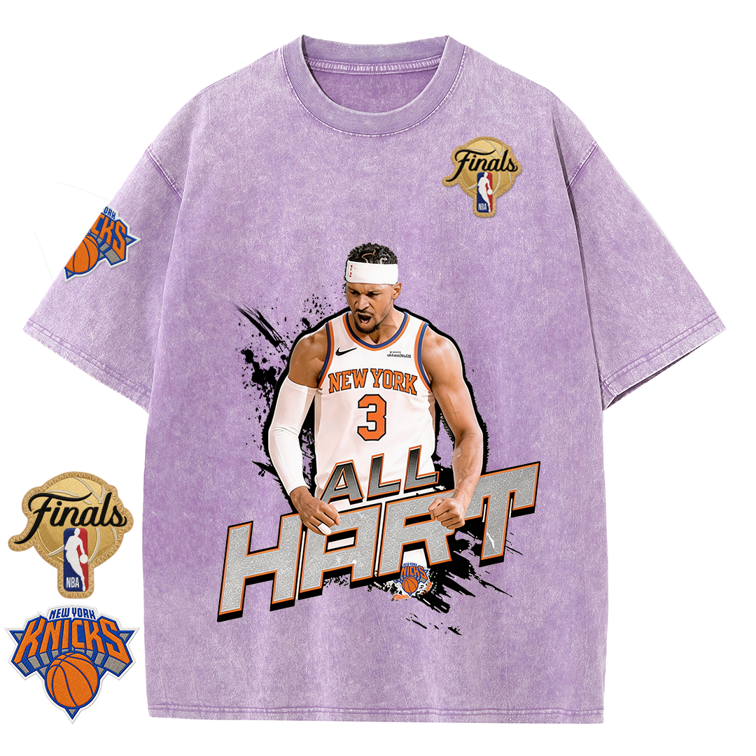 NY Basketball Vintage Washed Finals Premium Patch Tee