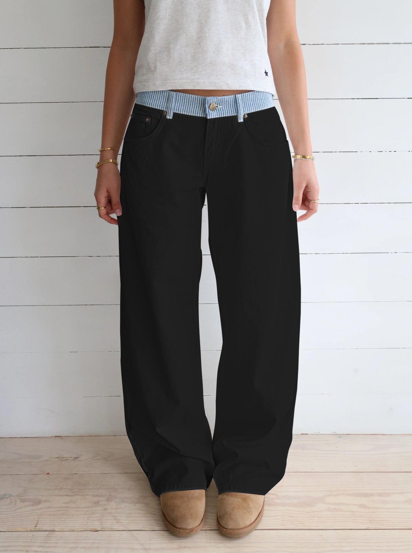 Women's Casual Wide-Leg Straight-Leg Jeans