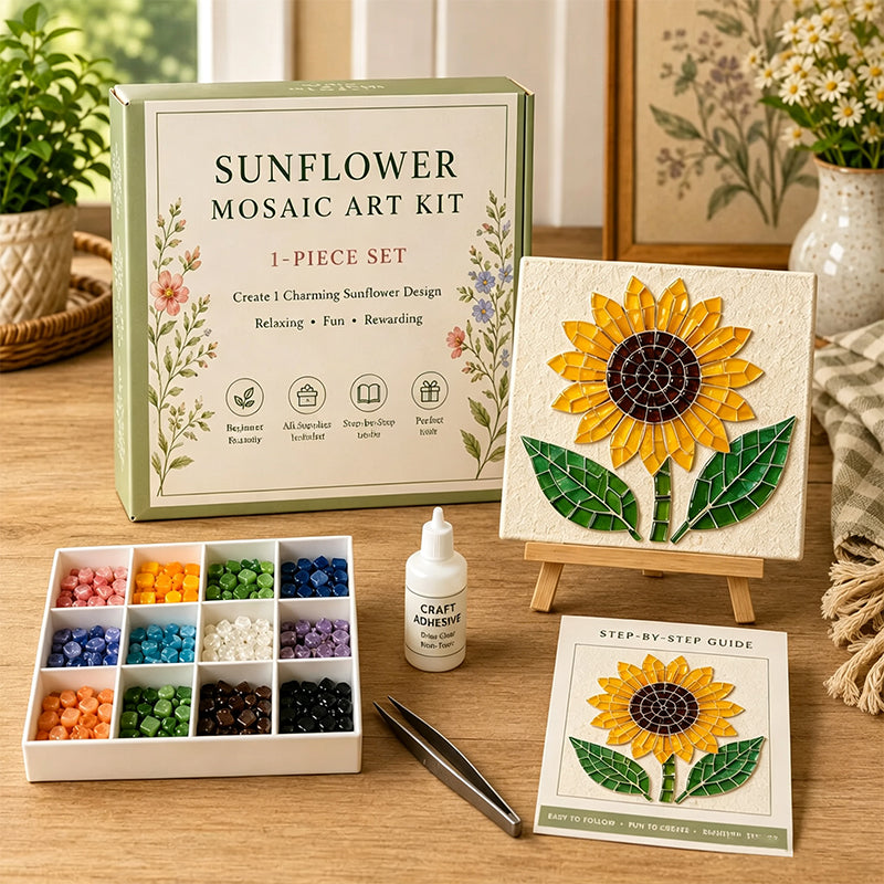 Vintage Watering Can Mosaic Art Kit – DIY Floral Garden Themed Craft, Handmade Indoor & Outdoor Wall Decor