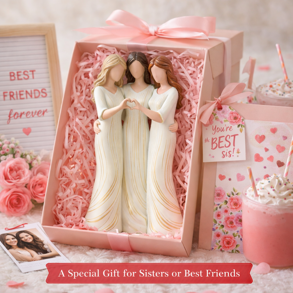 👩‍👩‍👧‍👧Sisters by My Side, Celebrates Friendships Three Sisters Sculpture