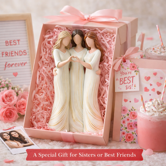 👩‍👩‍👧‍👧Sisters by My Side, Celebrates Friendships Three Sisters Sculpture