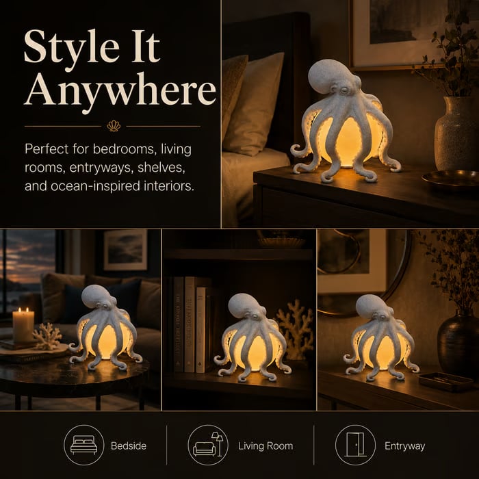 Octopus Ocean Decor Table Lamp