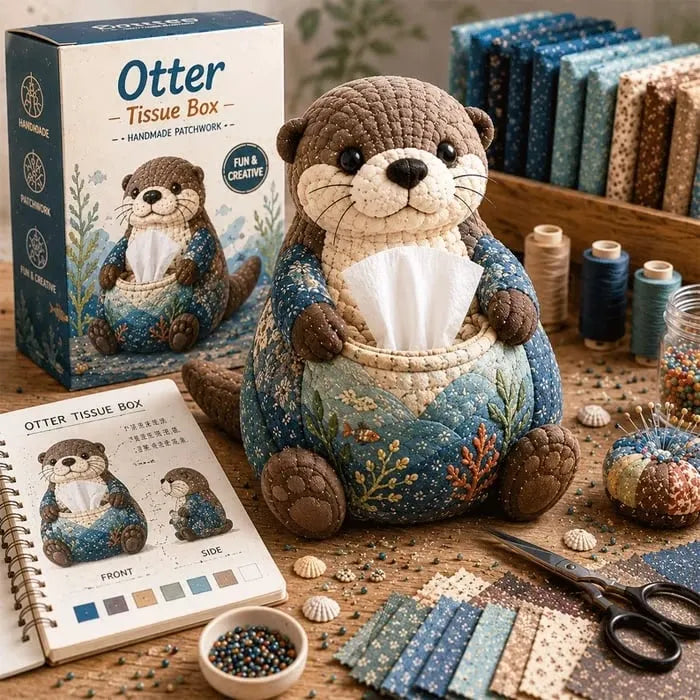 🧵 Quilted sea Animal Tissue Box DIY Kit💖