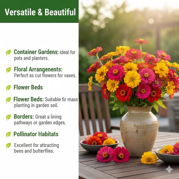 Double Zinnia Mixed Color Seeds