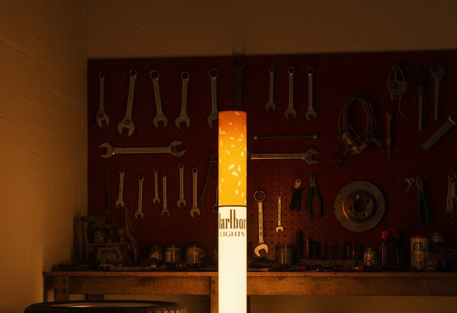 🔥Last Day 49% OFF 💗🚬 Cigarette Tube Shaped Marlboro Style Floor Lamp | Retro Industrial Novelty Ambient Light