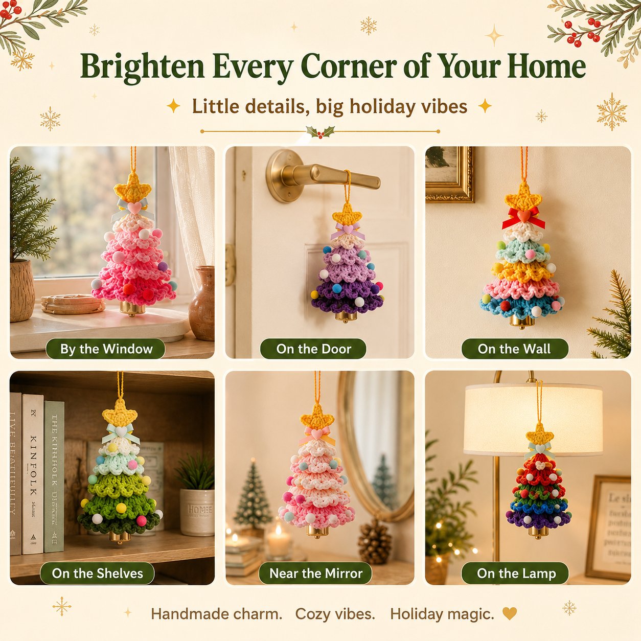 🎄Crochet Christmas Tree with Star Topper — Handmade Tabletop Holiday Decor Gift✨