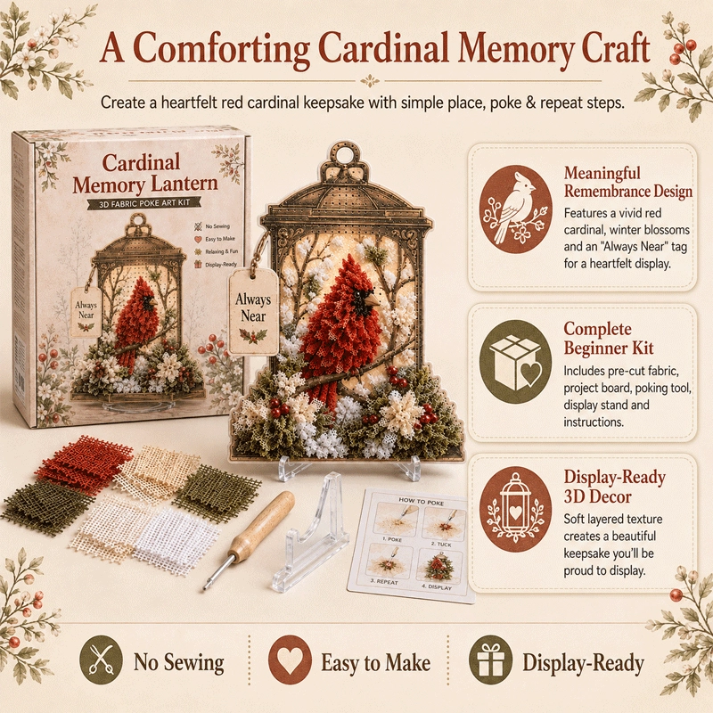🕊️ Always Near 3D Fabric Poke Art Memory Lantern Kit