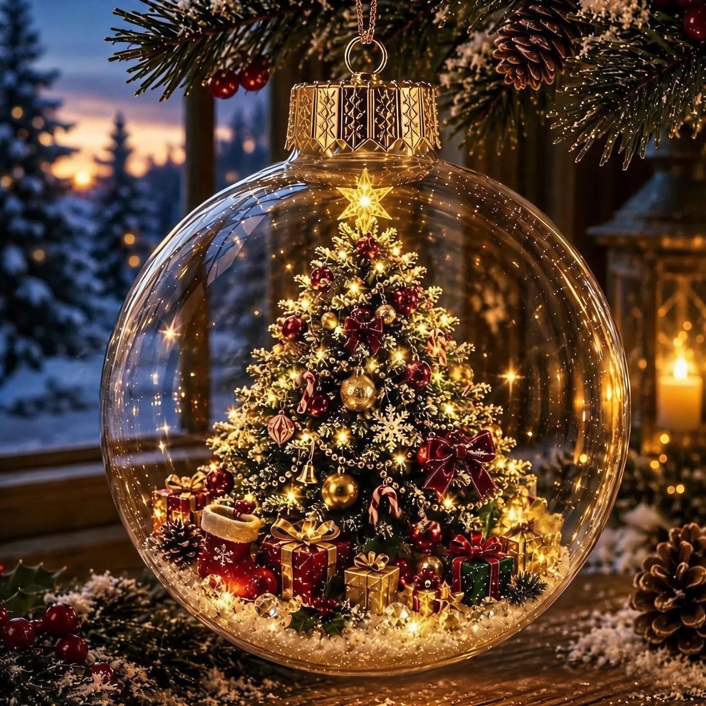 🎉🎉Glowing Christmas Diorama Ornament