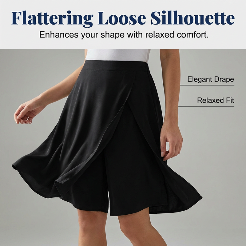 🩳New arrival 75% OFF💥Women's Casual Elastic Waist Wrap Skort
