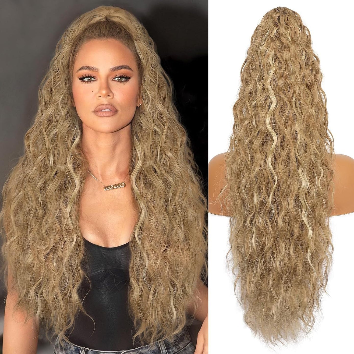🔥Curly Wavy Frizzy Hair Extension with Ponytail