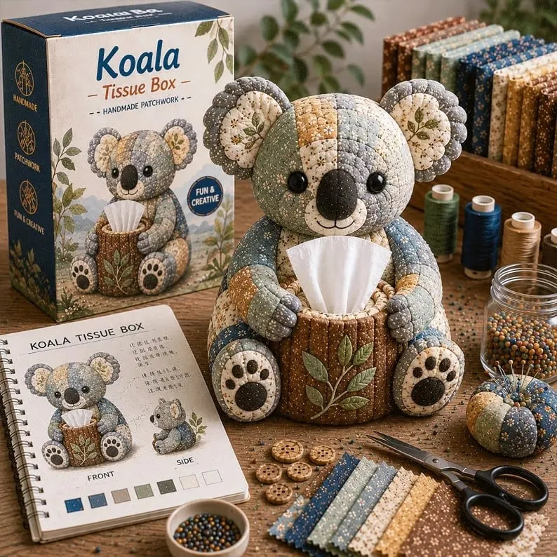🧵 Quilted sea Animal Tissue Box DIY Kit💖