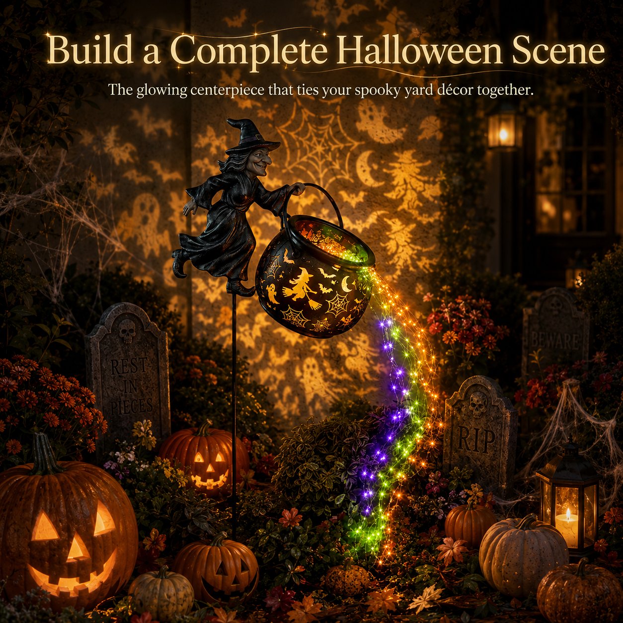 🧙‍♀️Halloween Witch Cauldron Garden Light