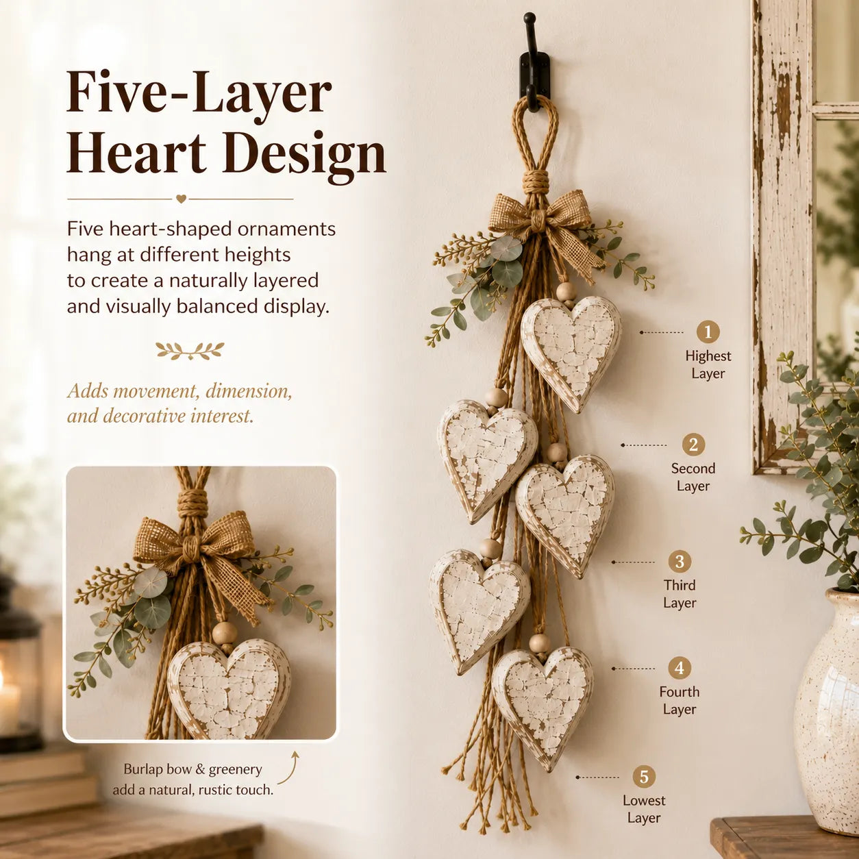 Hanging Heart Wall Decor