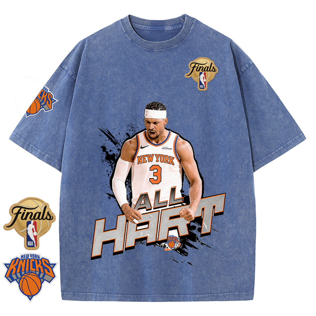 NY Basketball Vintage Washed Finals Premium Patch Tee