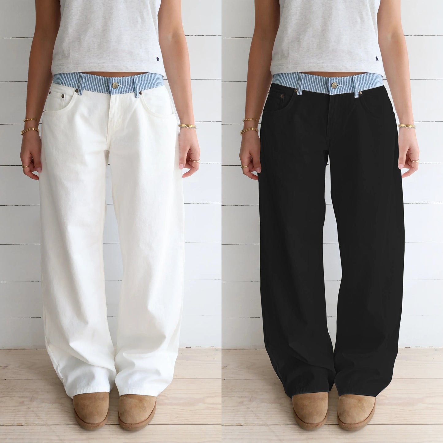 Women's Casual Wide-Leg Straight-Leg Jeans