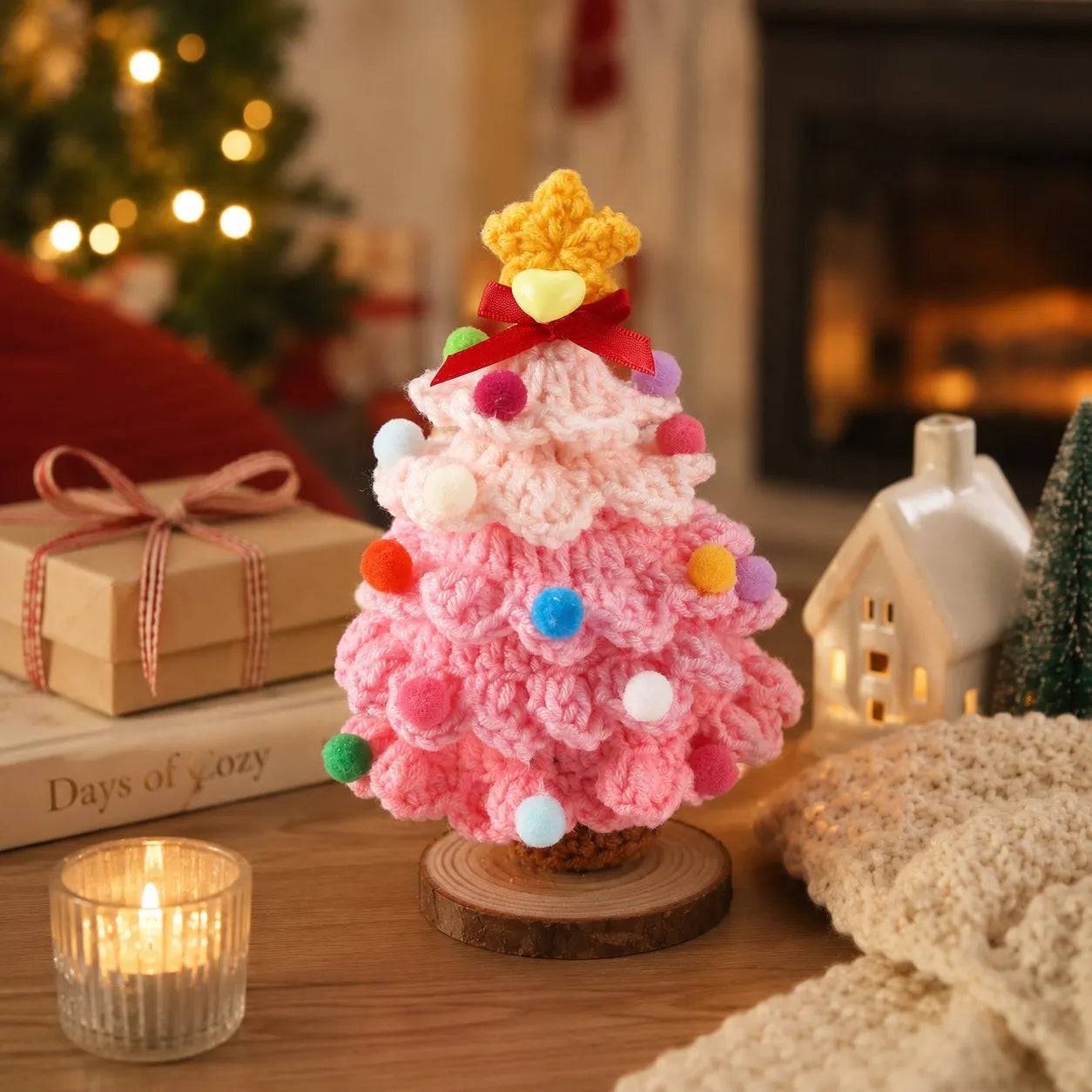 🎄Crochet Christmas Tree with Star Topper — Handmade Tabletop Holiday Decor Gift✨