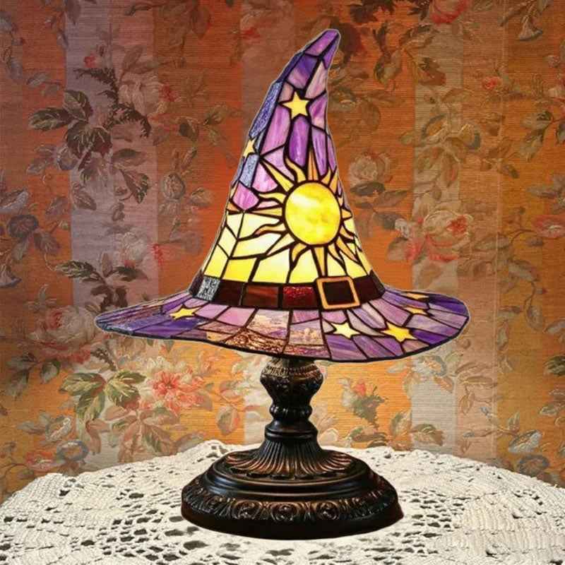 ♠️Witch Hat Night Light & Stained Glass Witch Hat Lamp🎁