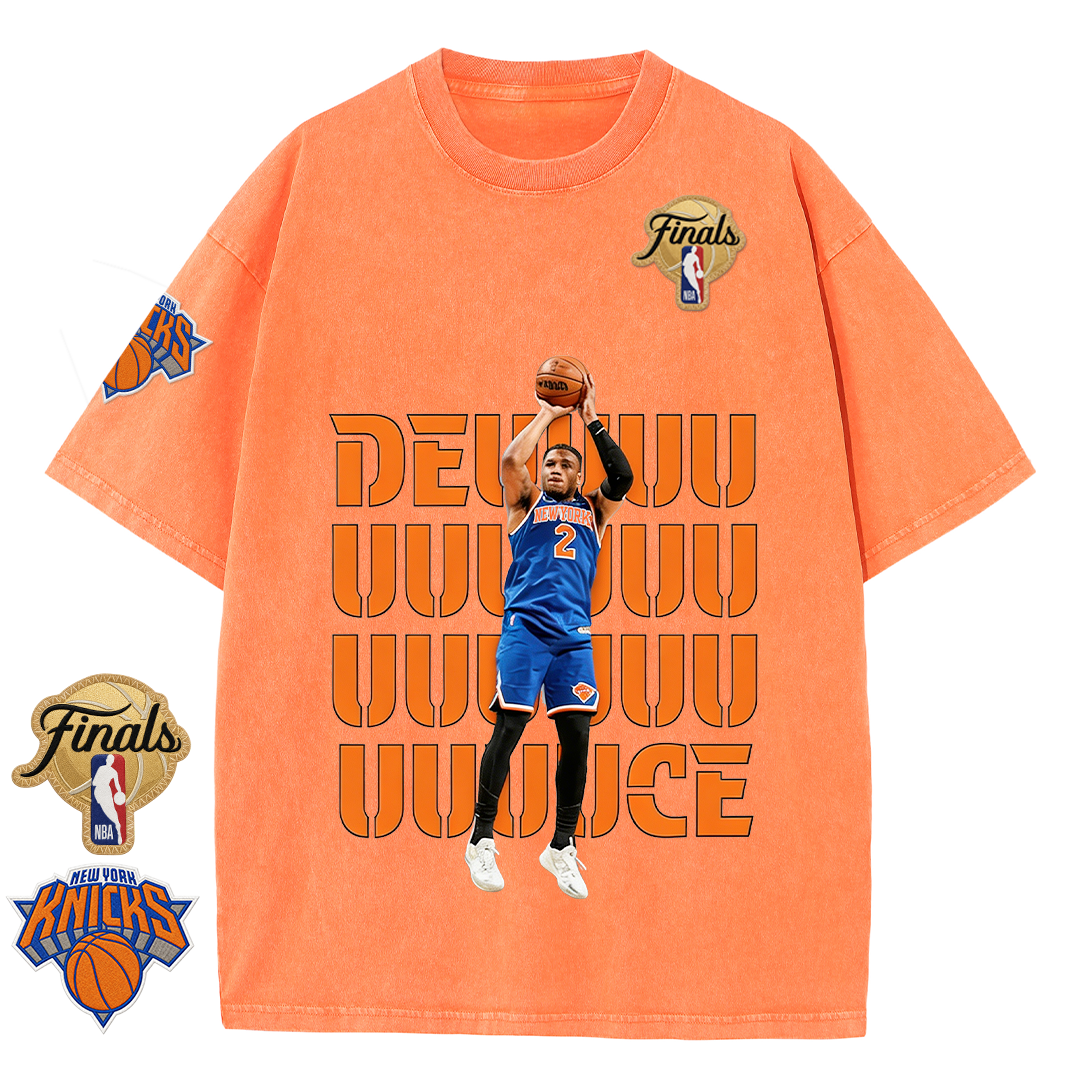 NY Basketball Vintage Washed Finals Premium Patch Tee