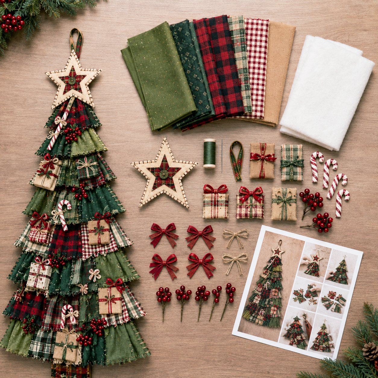 🎄 Christmas Patchwork Tree Door Hanging DIY Kit