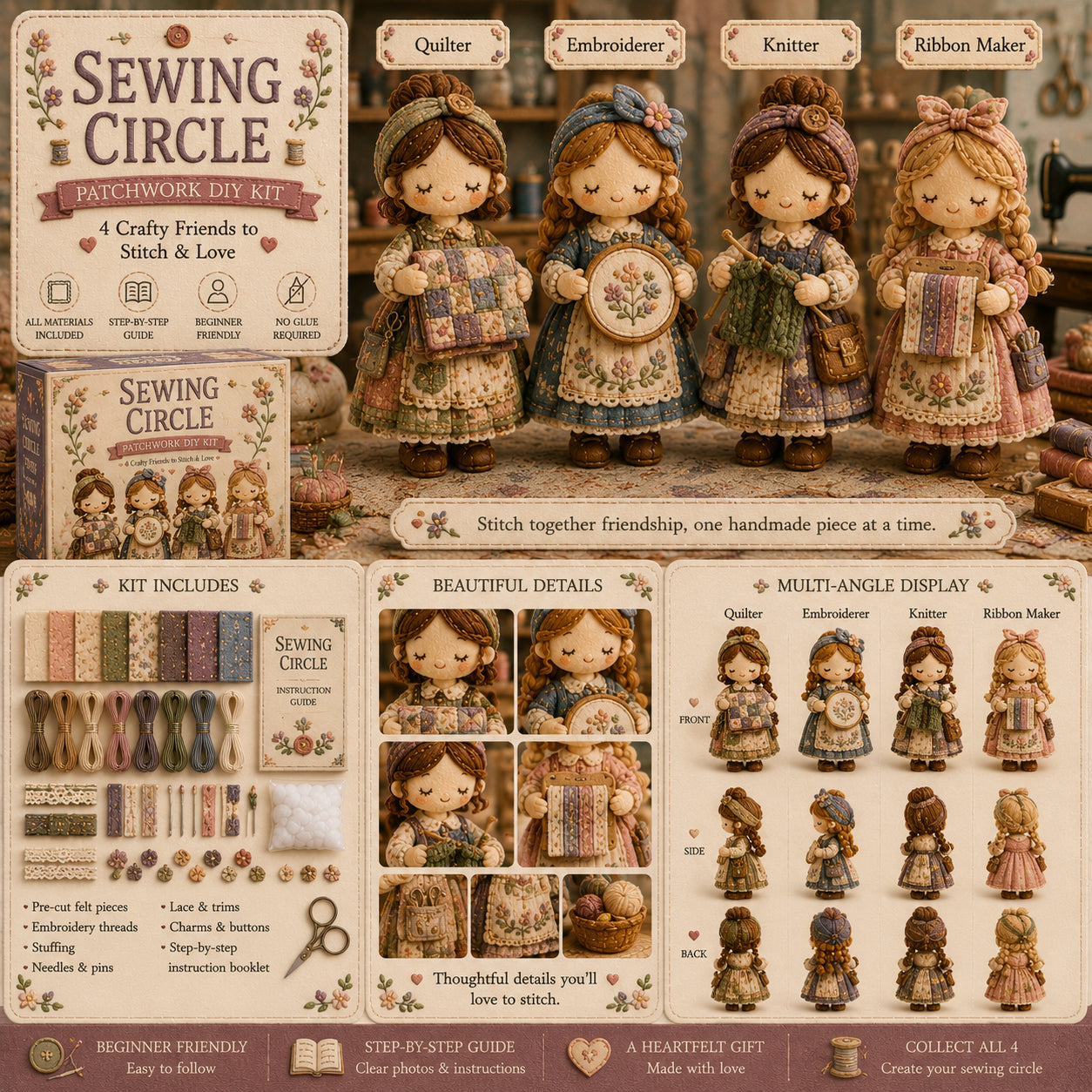 🎁🧵 Tiny Worlds Collection – Patchwork DIY Kit Series