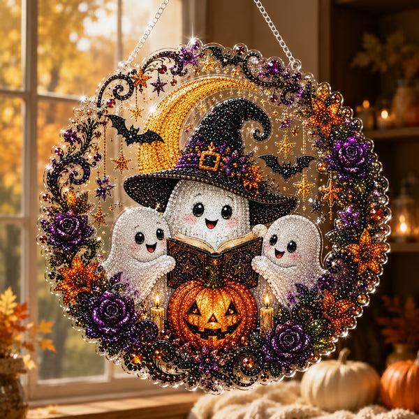 🧙‍♀️🎃DIY Halloween Witch Friendship Diamond Art Window Suncatcher