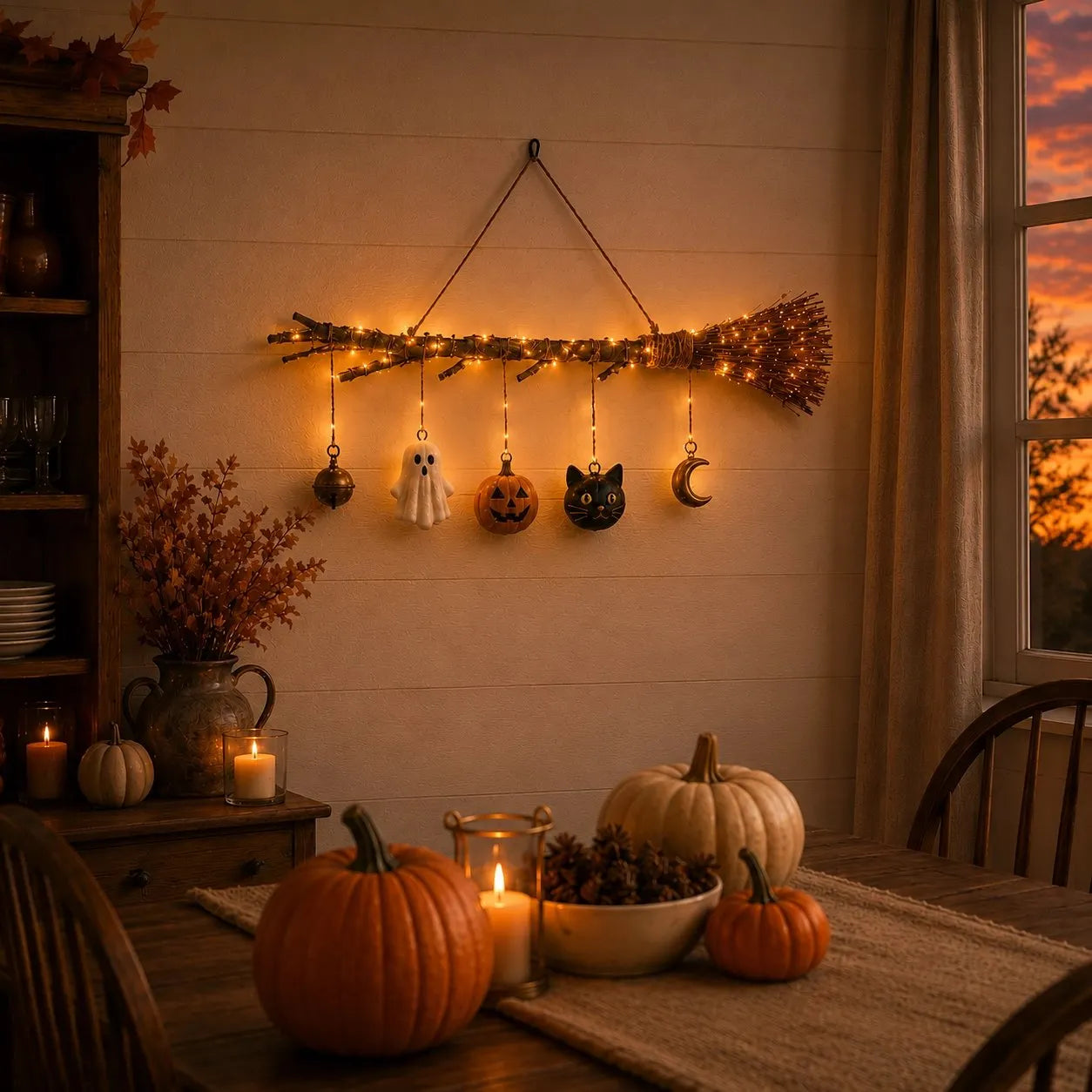 Lighted Fall Broom Wall Hanging🍂