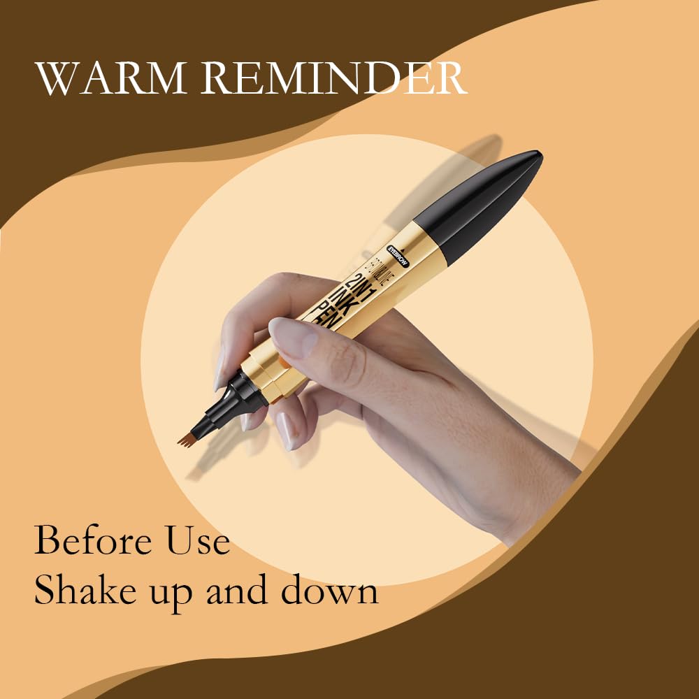 2-in-1 Waterproof Magic 4-fork Eyebrow Pen & Eyeliner