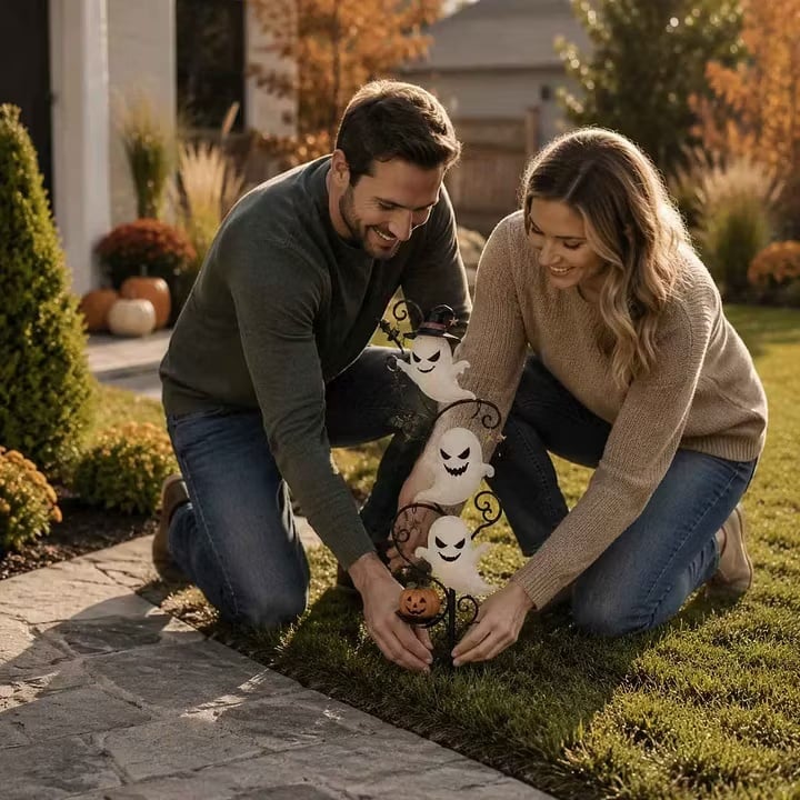 👻 Solar Halloween Little Ghost Garden Stake Light