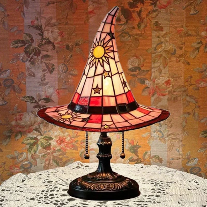 ♠️Witch Hat Night Light & Stained Glass Witch Hat Lamp🎁