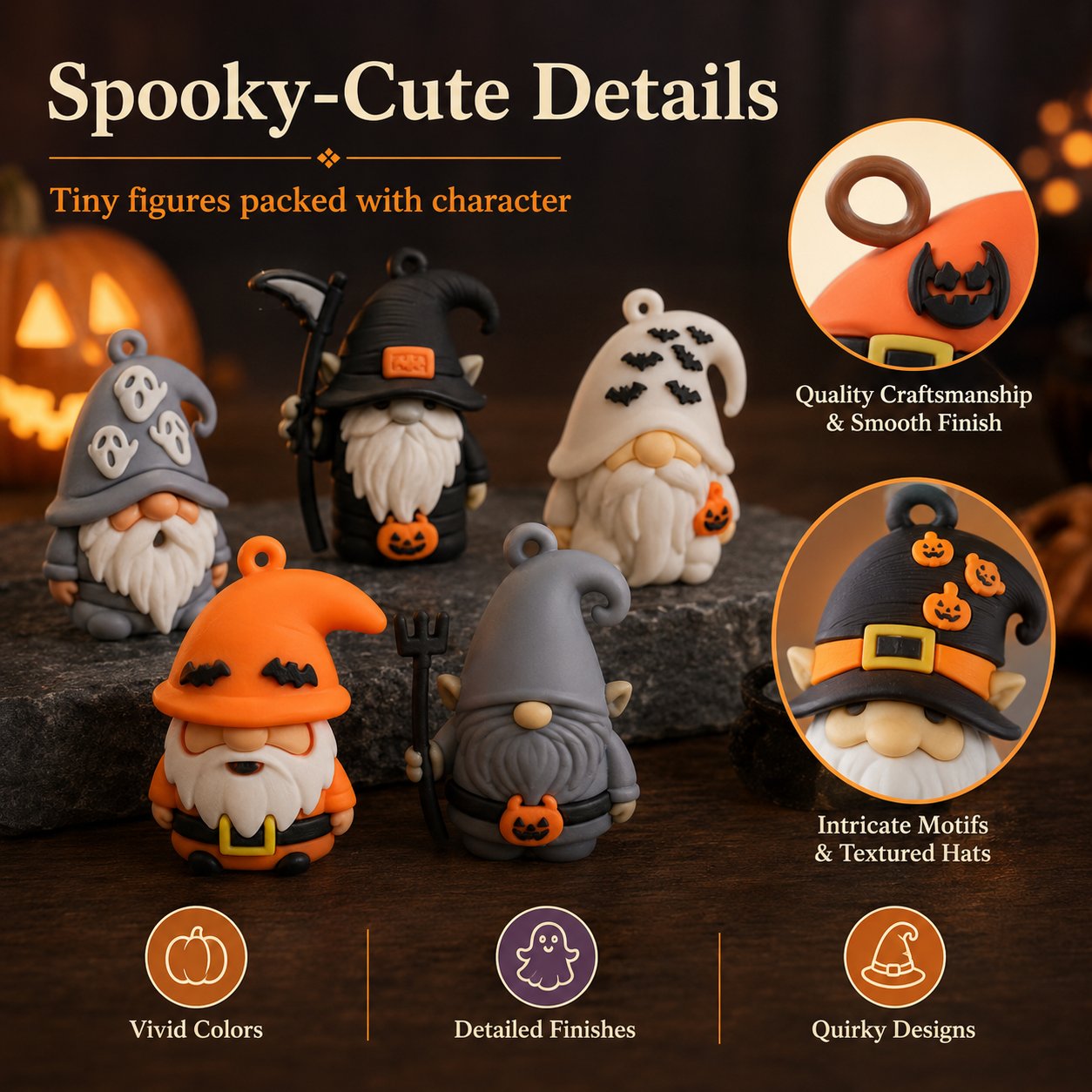 🎁24 unique mini gnomes to collect🎃24 Days of Halloween Gnome Surprise Figures Advent Calendar Box