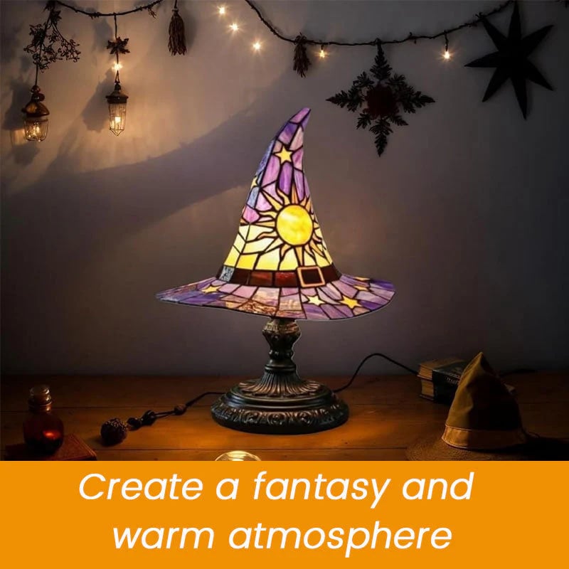 ♠️Witch Hat Night Light & Stained Glass Witch Hat Lamp🎁